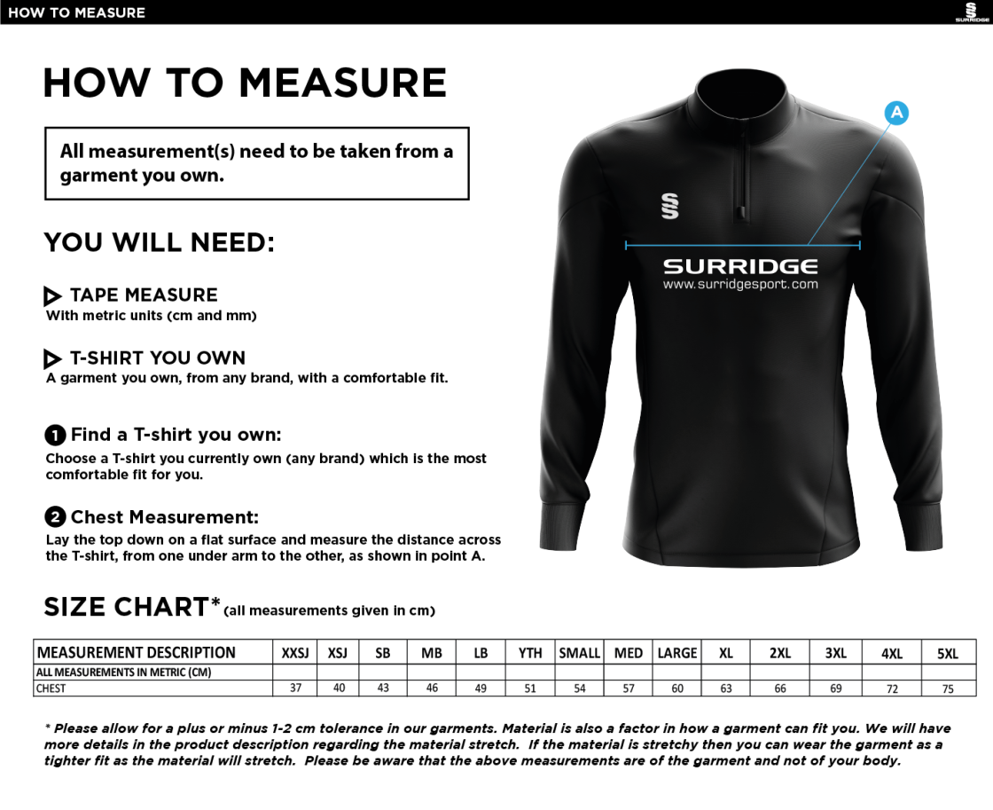 University of Chichester - Esports - Camo Performance Top - Size Guide