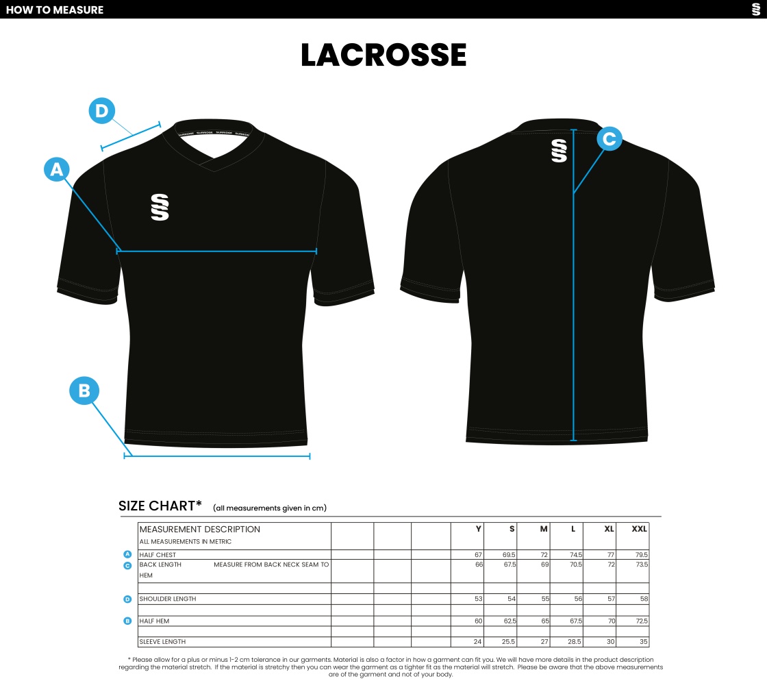 UOC MEN'S LACROSSE SHIRT - Size Guide