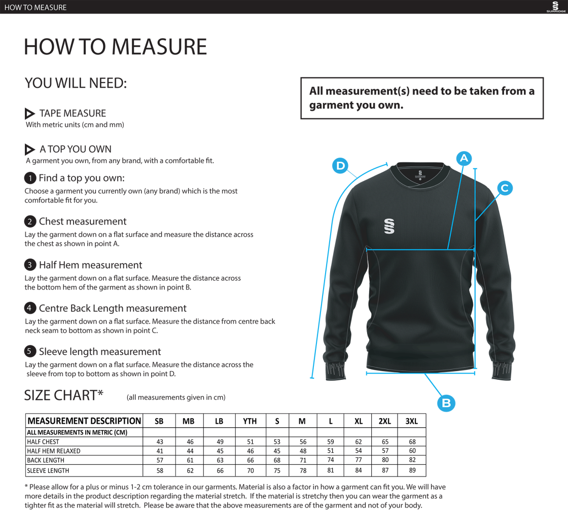 University of Chichester - Run Out Top : Navy - Size Guide