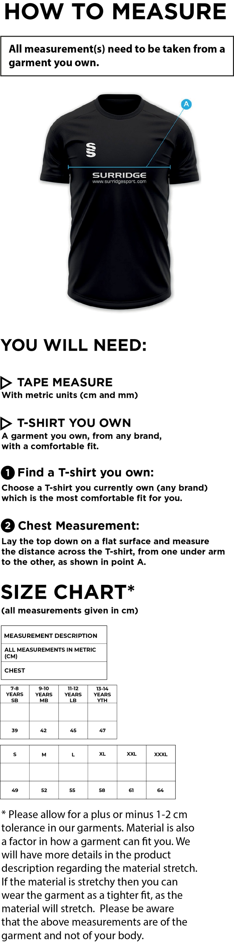 University of Chichester - Long Sleeve Basketball Training Shirt - Size Guide