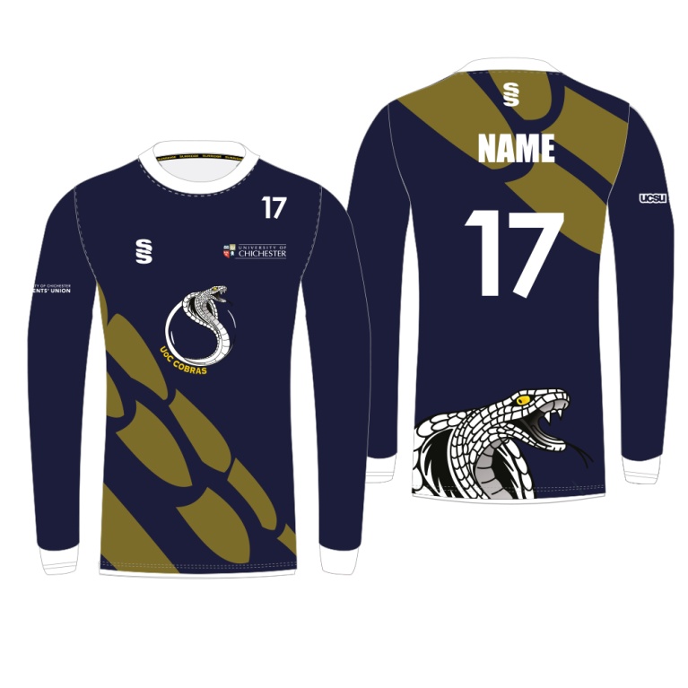 University of Chichester - Long Sleeved Ultimate Frisbee Shirt (Navy) - Men's