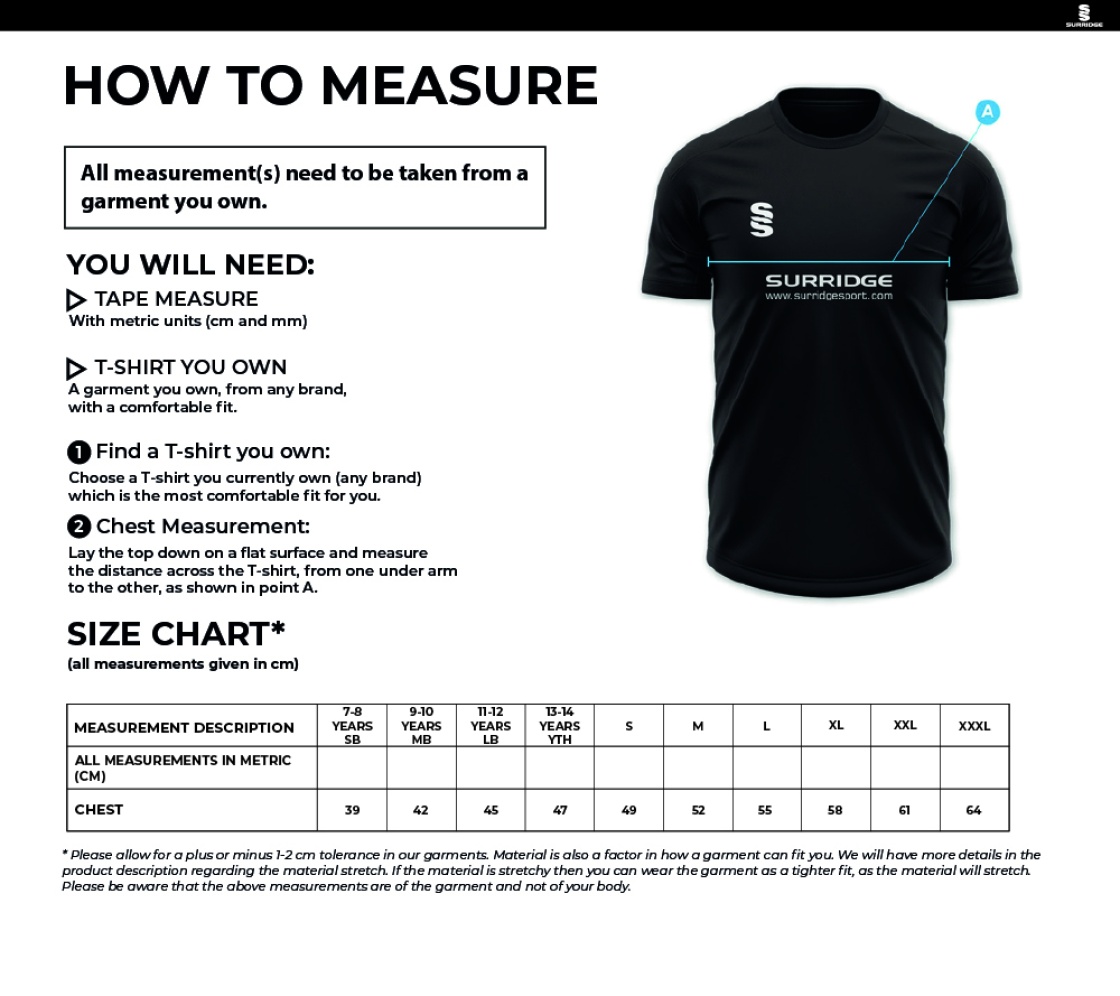 University of Chichester - Long Sleeve Basketball Training Shirt - Size Guide